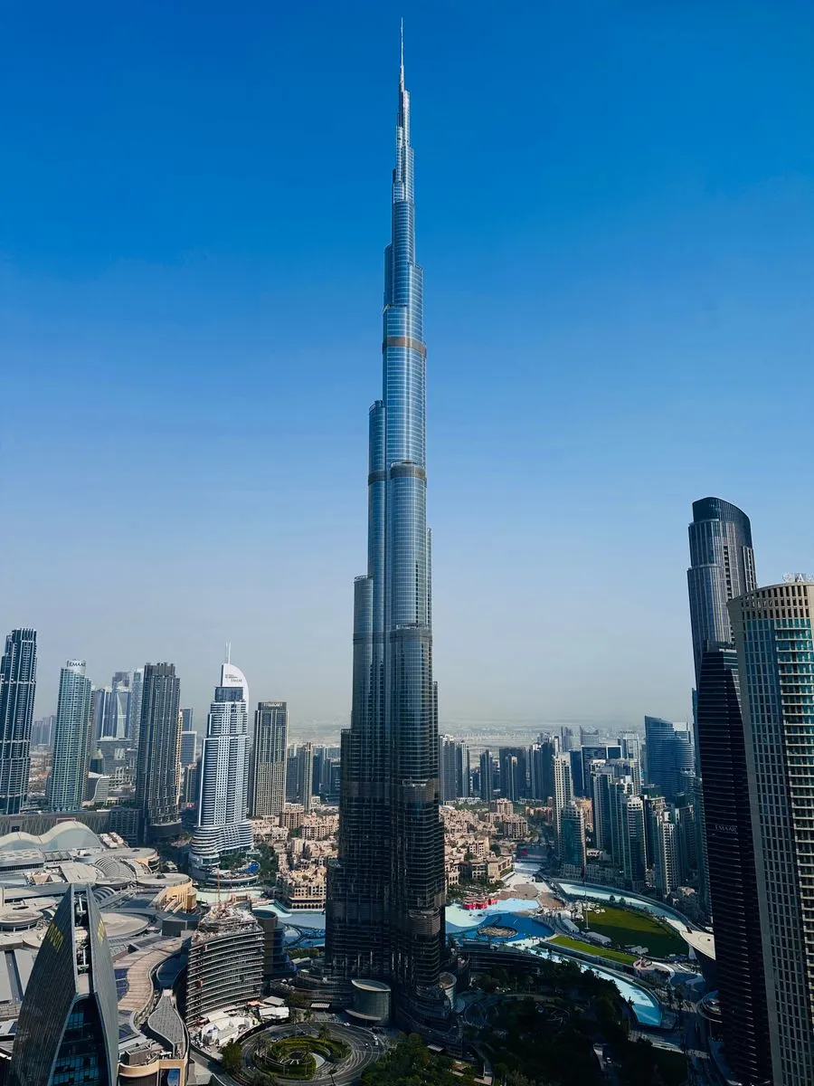 The Burj Khalifa towering over the Downtown Dubai skyline